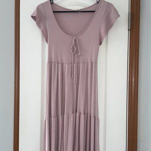Short Sleeve Casual Purple Dress